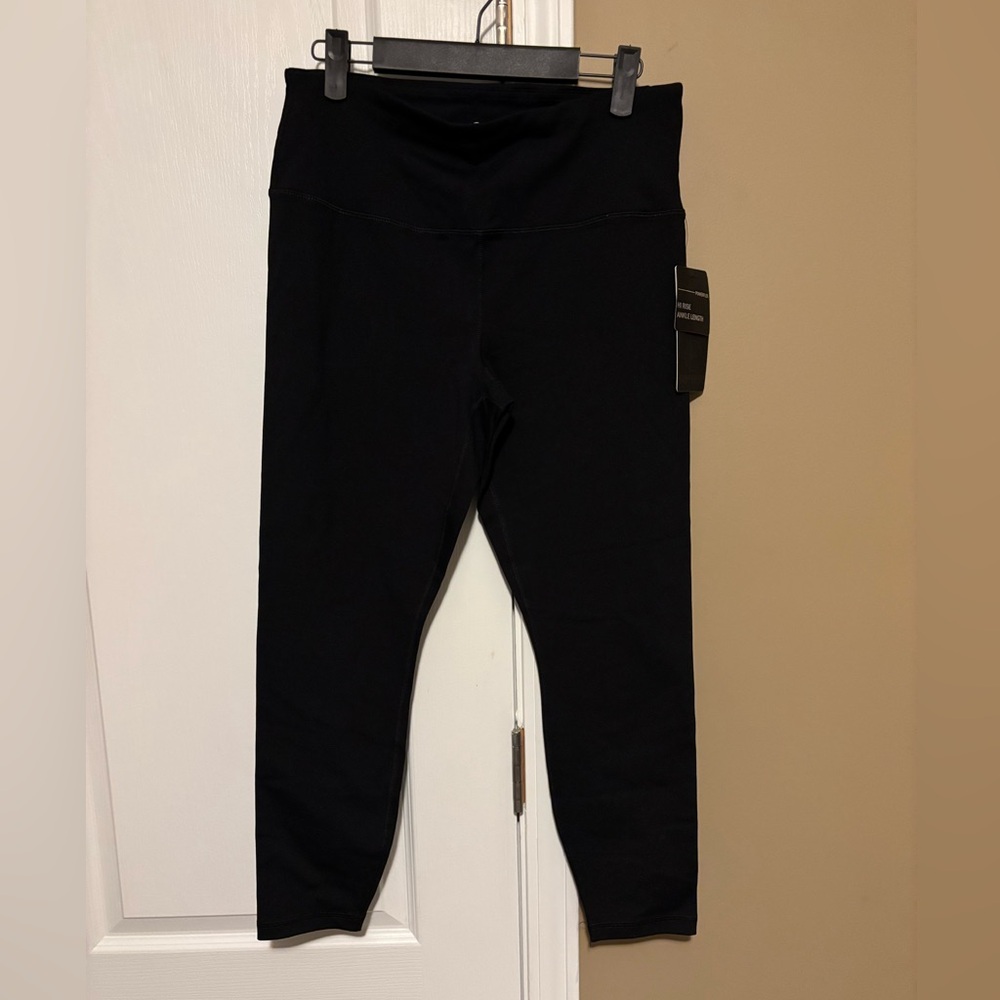 Women’s 90 Degree By Reflex  Black High-Waist Performance Leggings ankle length